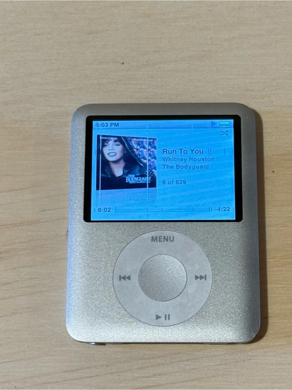 iPod Nano A1236 4GB Silver Tested Battery 8-10Hr w/Charg-629Songs Read Info Blw!